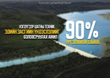 “ТУУЛ УСАН ЦОГЦОЛБОР” ТӨСЛИЙН НЭГДҮГЭЭР ШАТНЫ ТЕХНИК, ЭДИЙН ЗАСГИЙН ҮНДЭСЛЭЛИЙГ БОЛОВСРУУЛАХ АЖИЛ 90 ХУВИЙН ГҮЙЦЭТГЭЛТЭЙ ҮРГЭЛЖИЛЖ БАЙНА